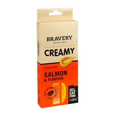 Bravery Creamy - Creme de Salmão e Abóbora para Gatos 4x14gr