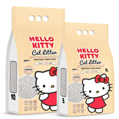 Embalagem de areia para gatos Hello Kitty Pó de Talco em bentonite branca natural