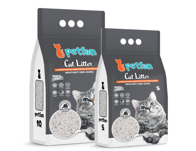 Petfan Carvão Ativado 10L Petfan Carvão Ativado 10L – Areia aglomerante premium com bentonite natural para gatos.