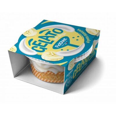 Fidovet Banana gelado italiano para cães com preparação congelada.
